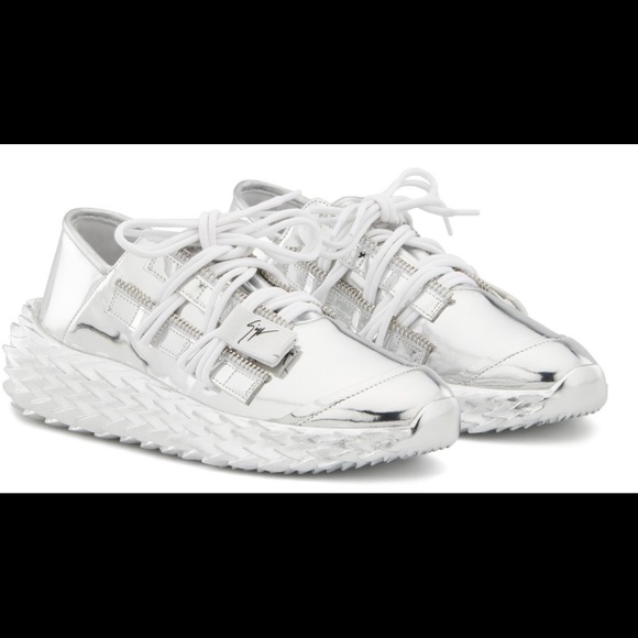 giuseppe zanotti BNIB metallic silver lowtops - Picture 10 of 16